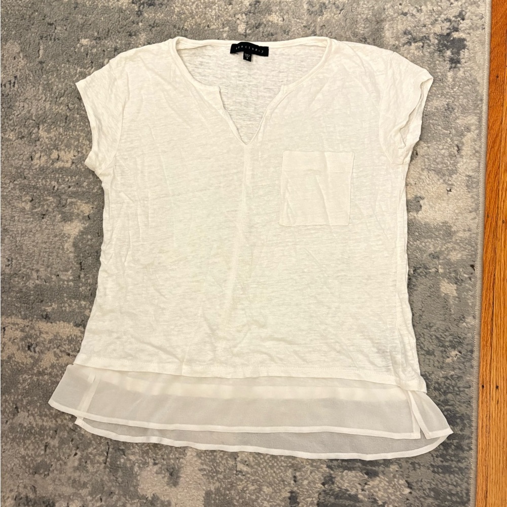 100% Linen Sanctuary Pocket Tee, SZ Small